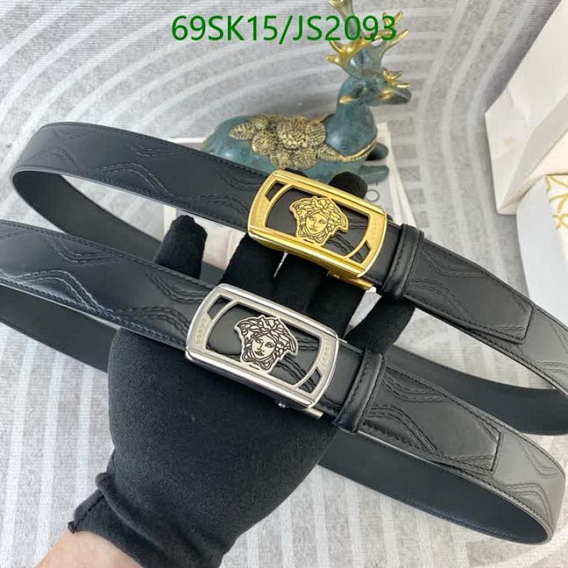 Versace Belt JS2093, Cowhide Leather, Medusa Buckle, Men's Fashion Accessory
