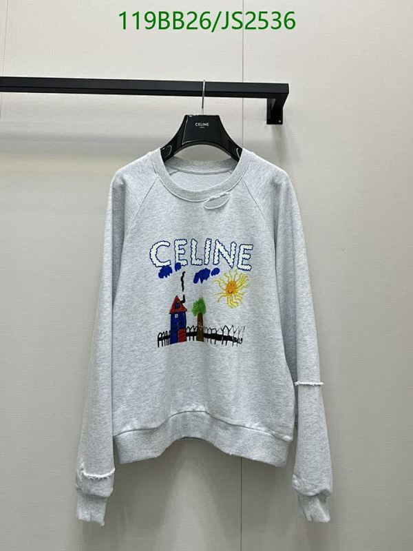 Celine Cotton Blend Graphic Sweatshirt, Casual Pullover, Women's Long Sleeve Top