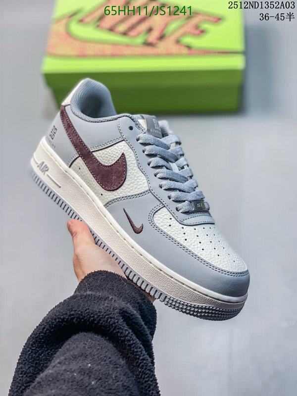 Nike Air Force 1 Low Grey Maroon Swoosh Unisex Sneakers JS1241 7 Nike Air Force 1 Grey/White/Burgundy Unisex Sneakers - EU36-45
