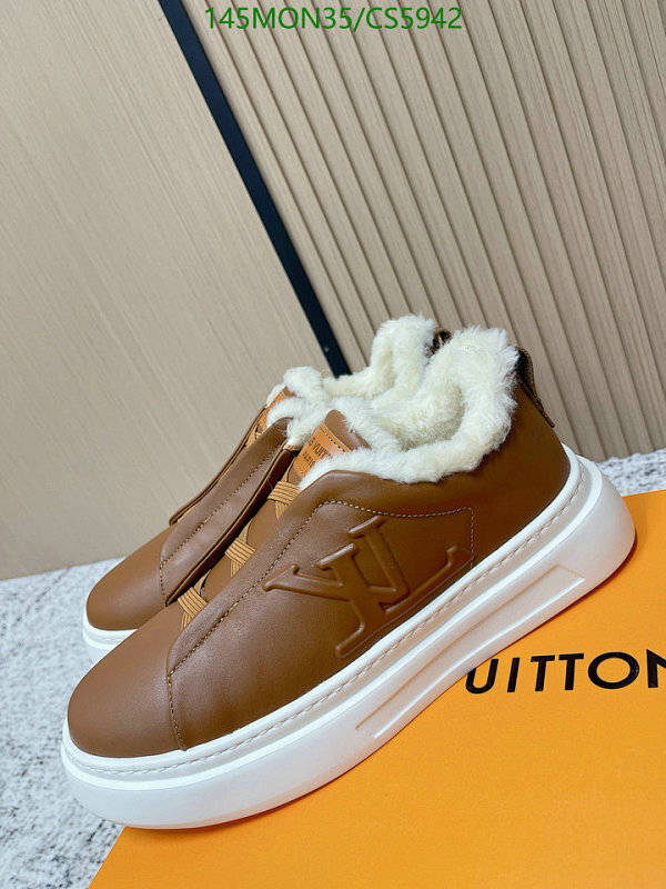 Louis Vuitton Men's Brown Leather & Wool Ankle Boots with White Sole