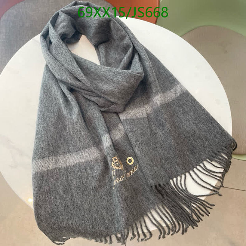 Loro Piana Grey Cashmere Scarf, 35-180cm - Soft, Warm, and Luxurious JS668