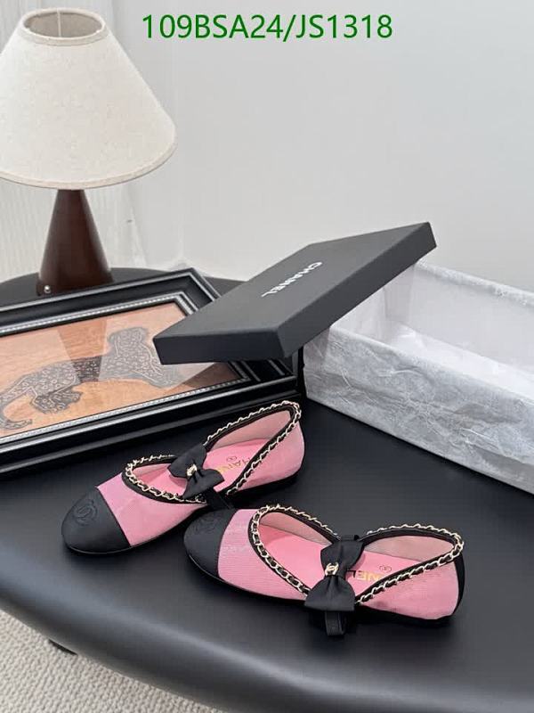 Chanel Women's Pink & Black Sheepskin Ballerina Flats with Bow - Size EU35-40