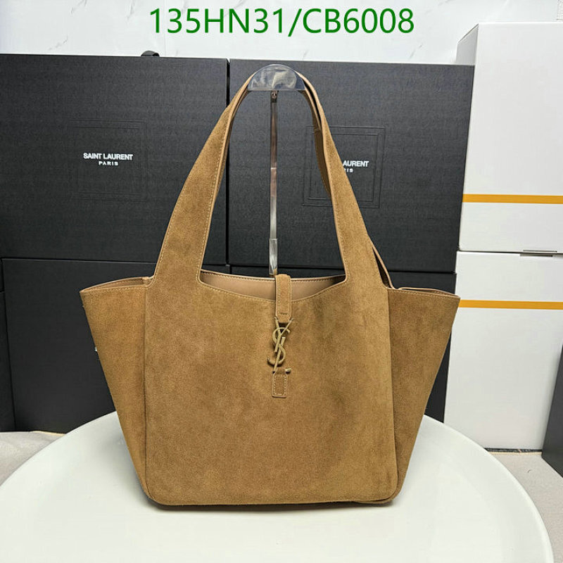 Yves Saint Laurent Suede Leather Tote Bag, 50×28×18cm, CB6008, Brown