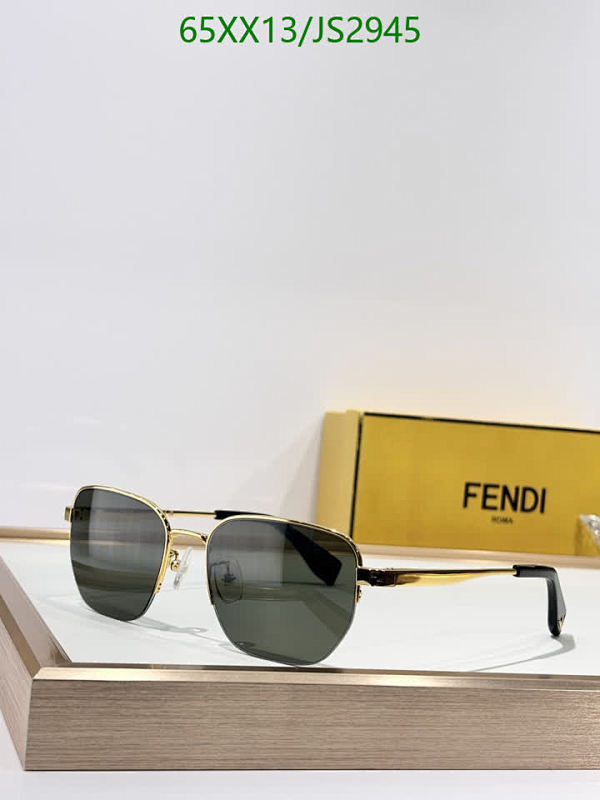Fendi JS2945 Metal Frame Sunglasses with Gray Lens, 54-18-145, Unisex Style