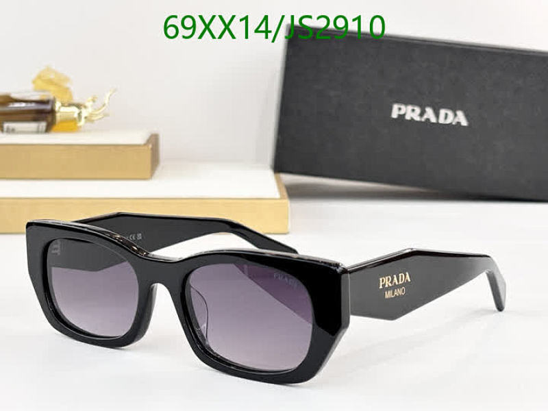 Prada JS2910 Black Rectangular Sunglasses | 52-21-145 Size