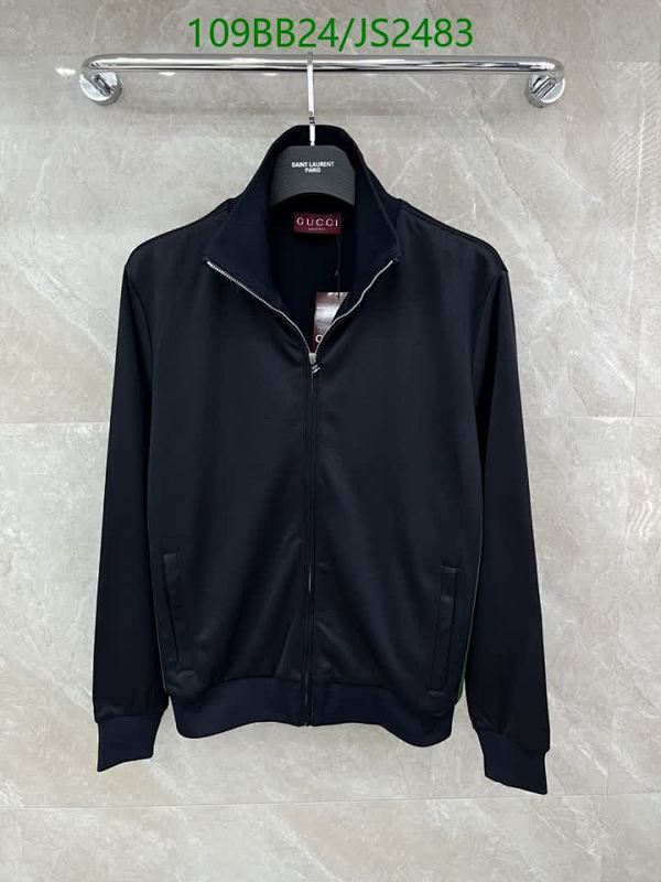Gucci Men's Black Zip-Up Track Jacket, Long Sleeve, Size S-M-L