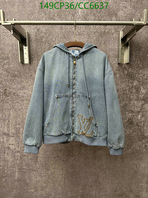 Louis Vuitton Denim Hoodie Jacket CC6637, Soft and Comfortable, Size S-XL