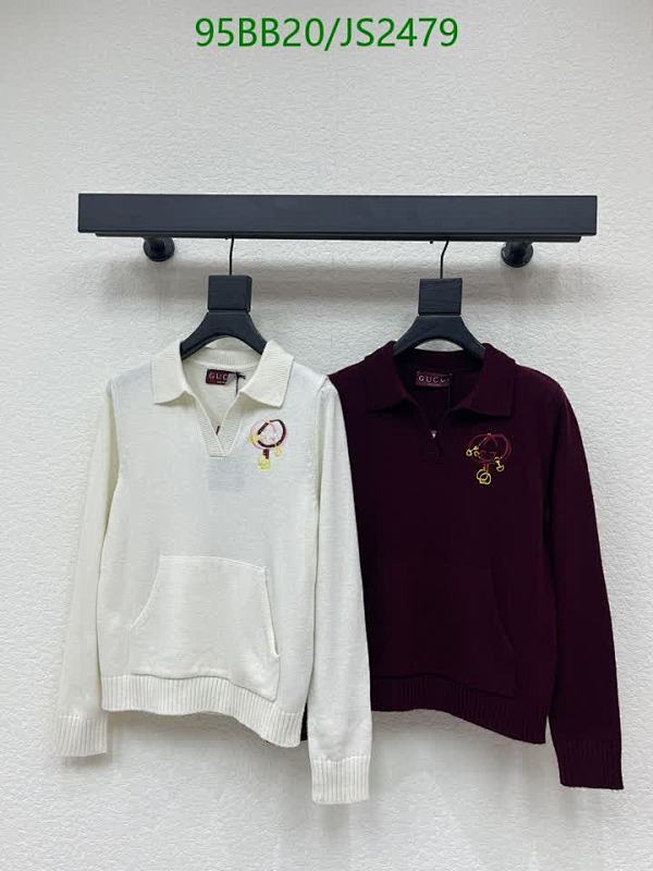 Gucci Wool Polo Shirt with Embroidered Detail, Long Sleeve Knitwear for Women