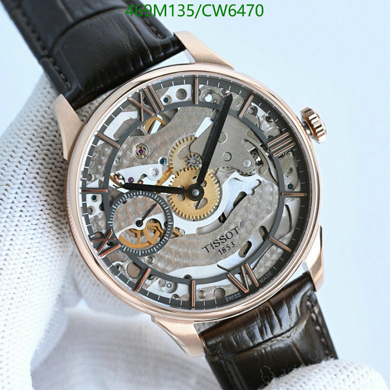 Tissot Men's 42mm Skeleton Dial Automatic Watch with Leather Strap - CW6470