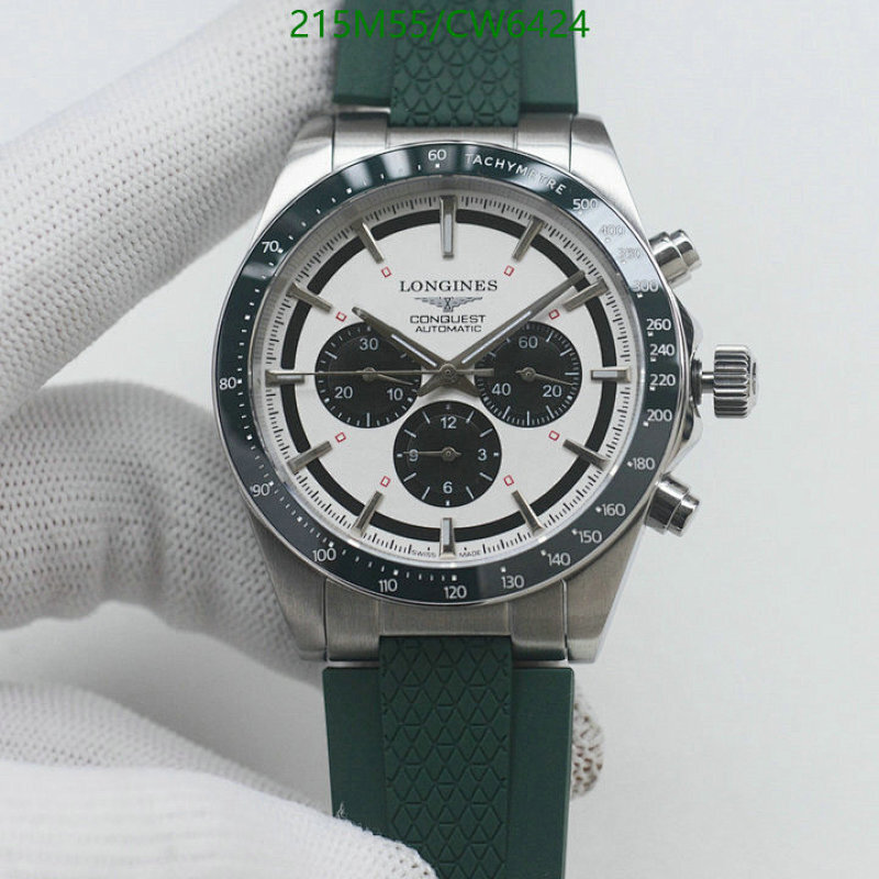 Longines Conquest Automatic Chronograph 42mm Stainless Steel Green Rubber Watch