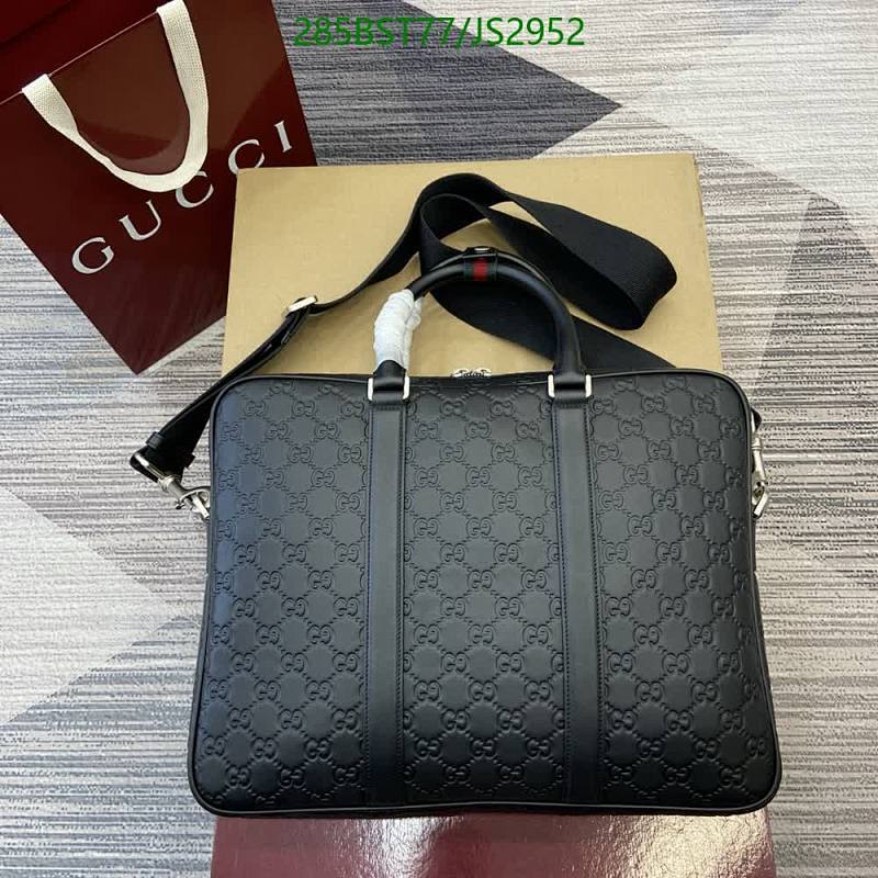 Gucci Signature Embossed Leather Business Bag, 37cm - Classic Style