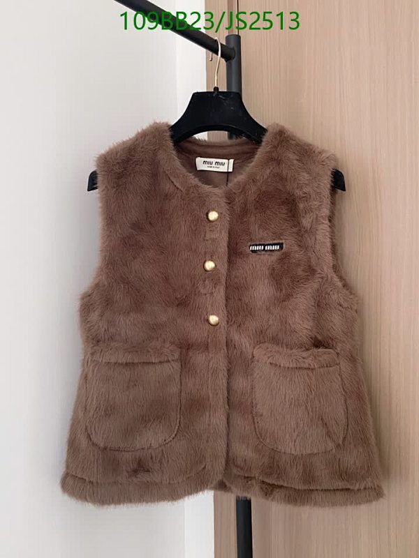 Miu Miu Faux Fur Vest with Pockets - Stylish & Cozy Outerwear for Women