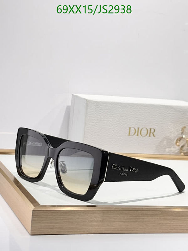Christian Dior Black Square Sunglasses JS2938 - Gradient Lens, Stylish Design