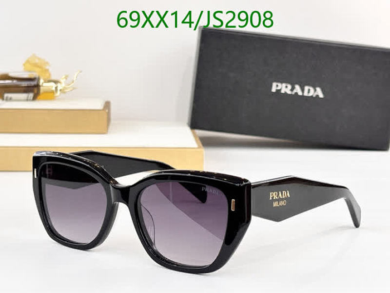 Prada Women's Cat Eye Sunglasses, Black Frame, Grey Gradient Lenses, JS2908