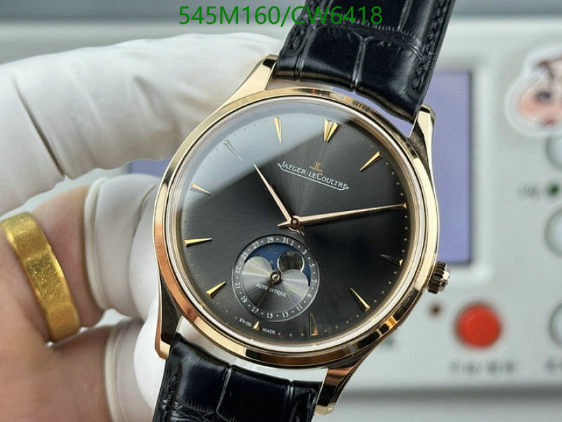 Jaeger-LeCoultre Watch, 39mm Stainless Steel, Cal.925/1 Movement, Black Leather Strap