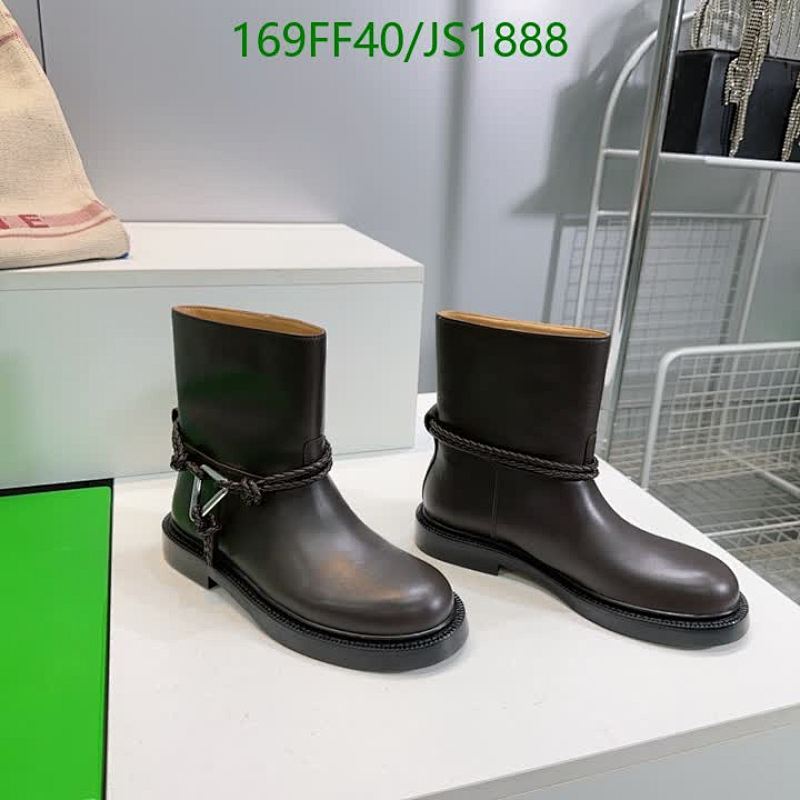 BV Brown Leather Ankle Boots for Women, Calfskin, Braided Strap Booties