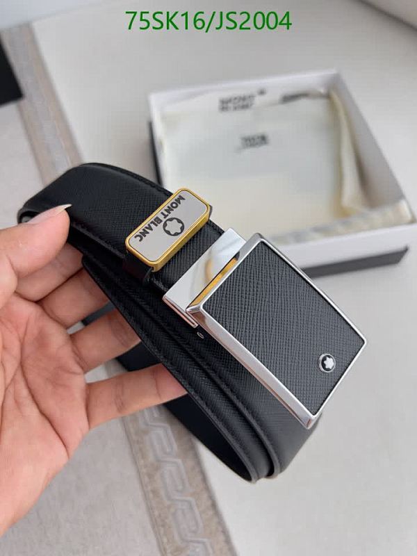 Montblanc Belt | Cowhide Leather, Silver-Tone Buckle | Adjustable Length