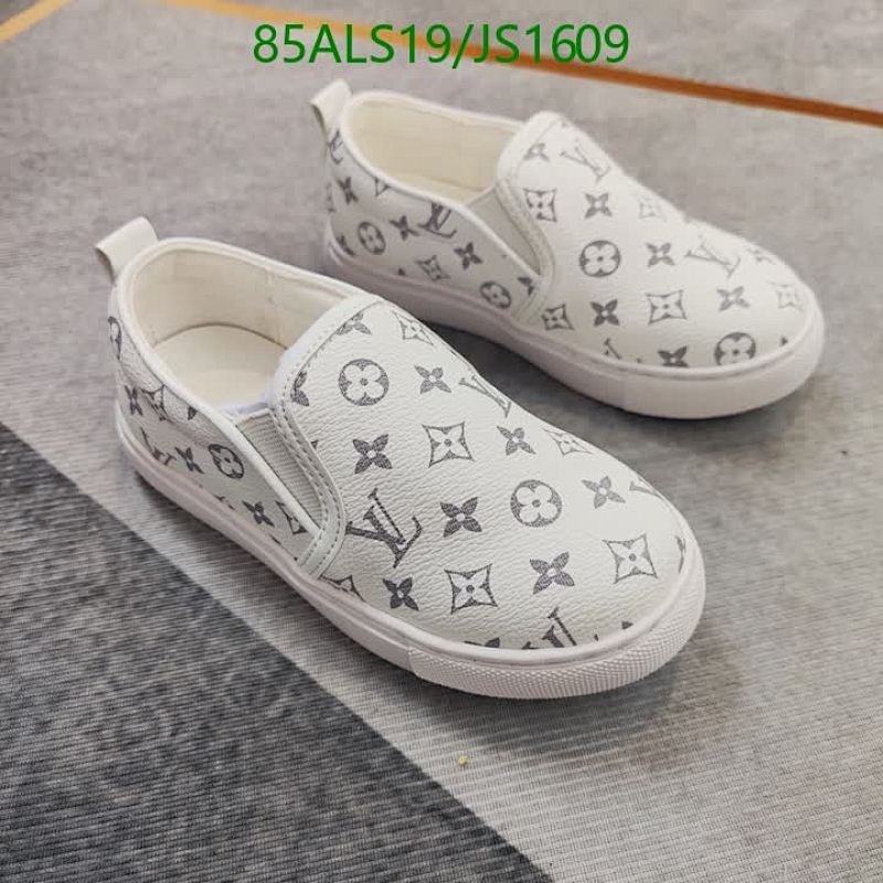 Louis Vuitton Kids Monogram Slip-On Sneakers White Leather Shoes Size EU26-35