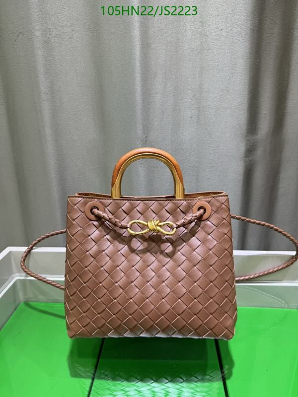 Bottega Veneta Brown Leather Woven Top Handle Bag 25 cm