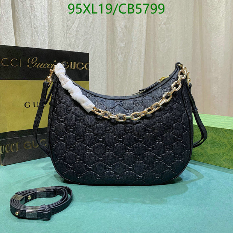 Gucci Embossed Leather Shoulder Bag with Chain Accent - Model 815409 2 Gucci Embossed Leather Shoulder Bag with Chain Accent - Model 815409