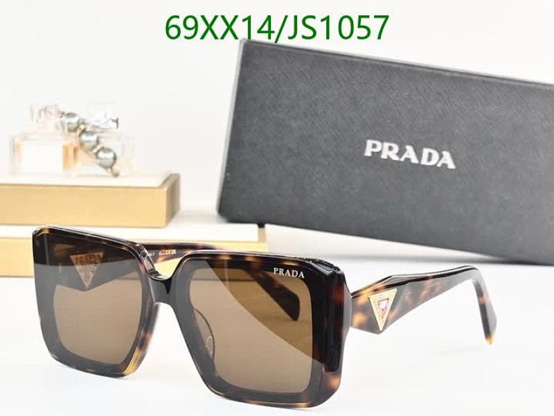 Prada JS1057 Brown Tortoise Shell Square Women's Sunglasses 52-20-145