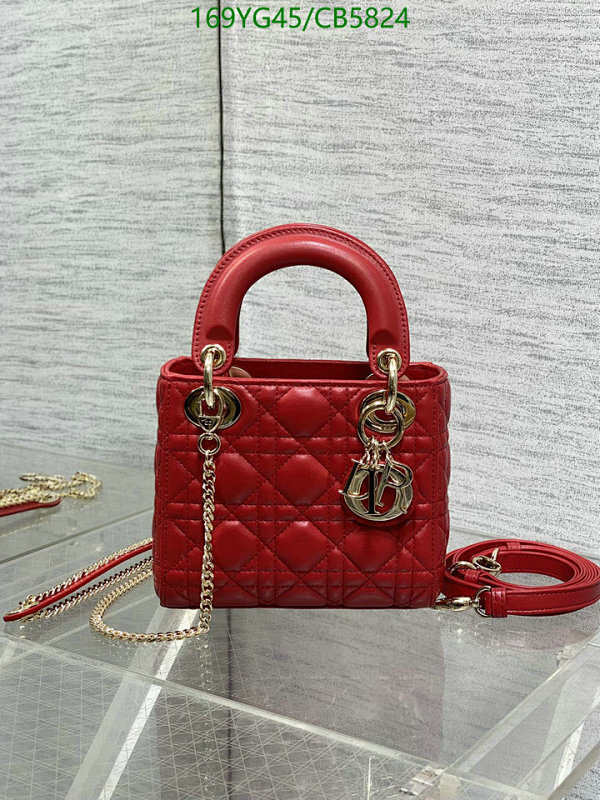 Dior Lady Dior Micro Bag Red Sheepskin with Cannage Stitching, 17 x 15 x 7 cm