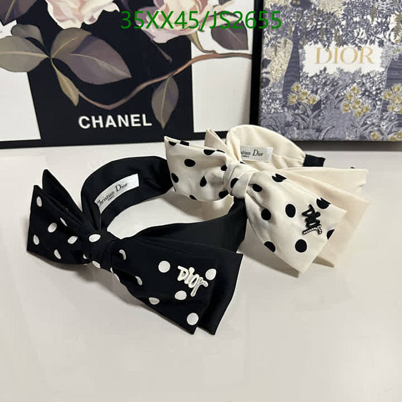 Elegant Dior Headband with Polka Dot Bow - Chic Hair Accessory for Women