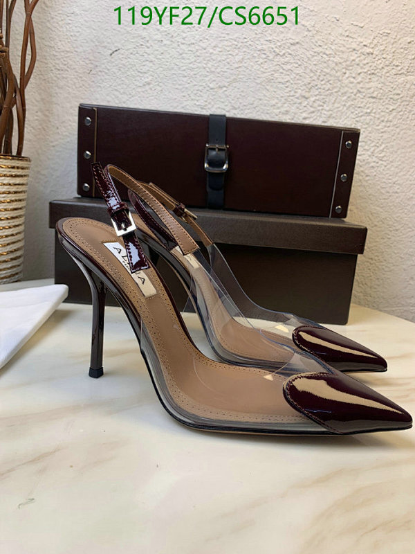 ALAIA Women's Slingback Pointed Toe High Heel Pumps in Patent Leather