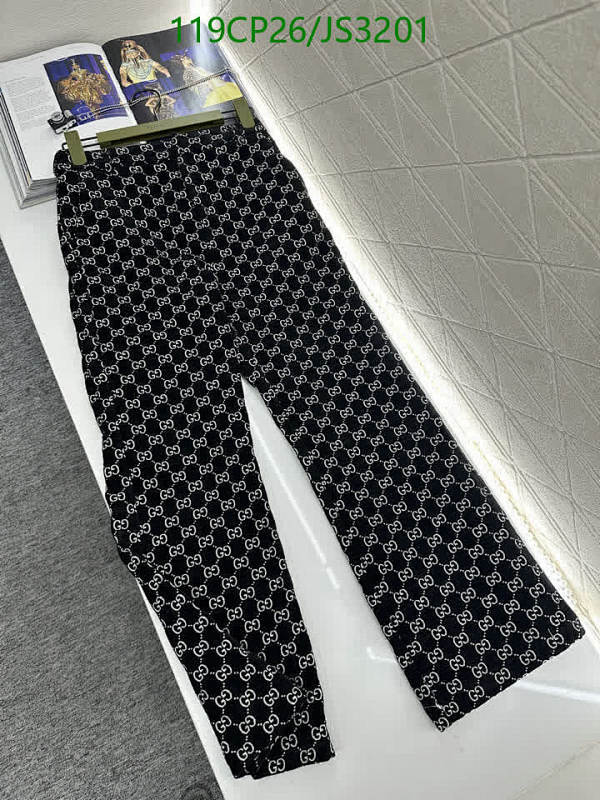 Gucci Women's Black All-Over Logo Print Polyester Pants - Stylish & Comfortable