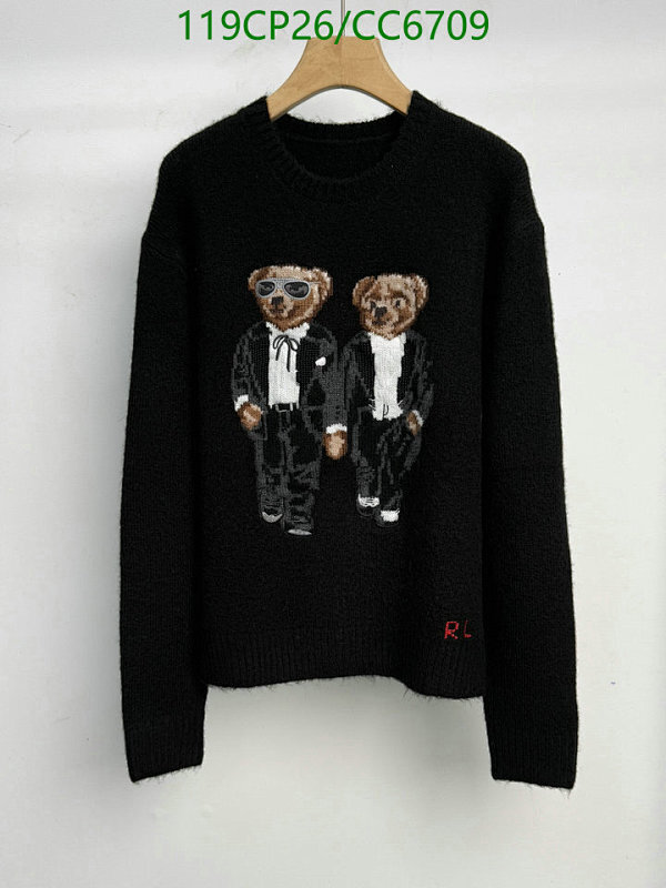 Ralph Lauren Black Bear Crew Neck Sweater, Long Sleeve Pullover for Men