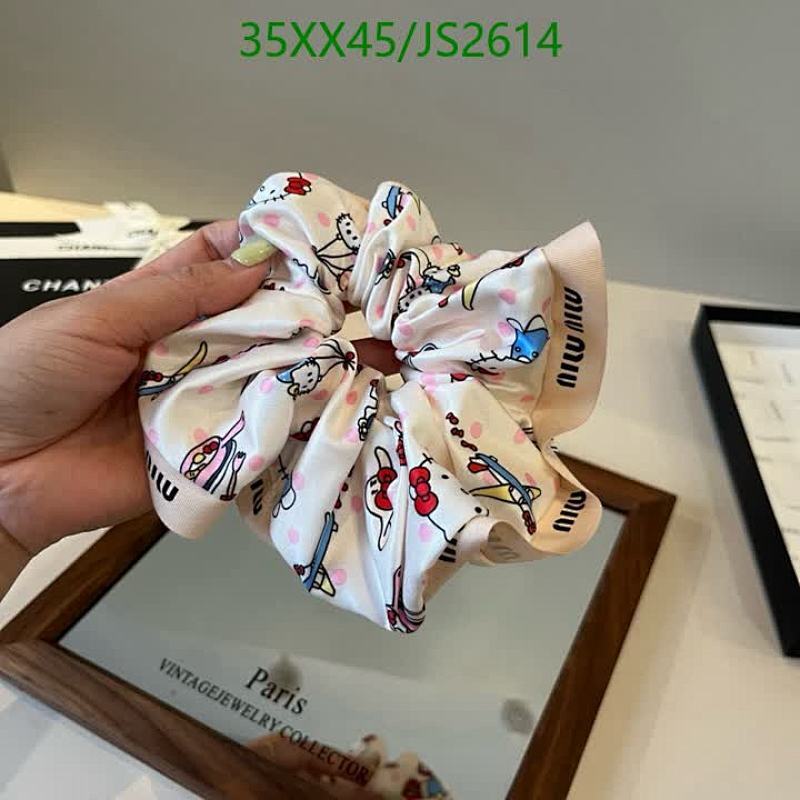 Miu Miu Printed Silk Scrunchie - Hello Kitty Design - JS2614