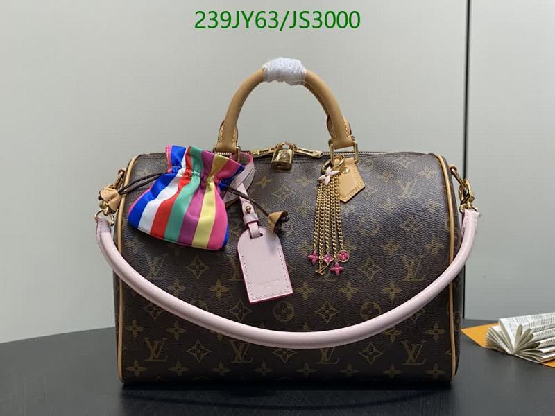 Louis Vuitton Speedy 30 Monogram Canvas with Leather Trim Bag