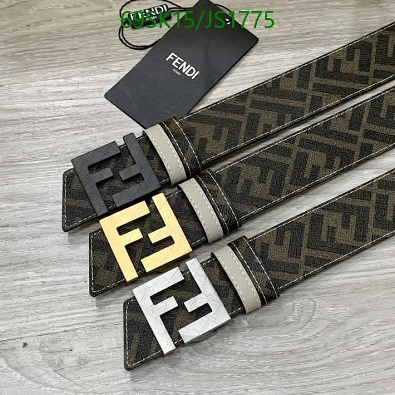 Fendi Belts For Men, Designer Cowhide Leather Belt With FF Logo Buckle