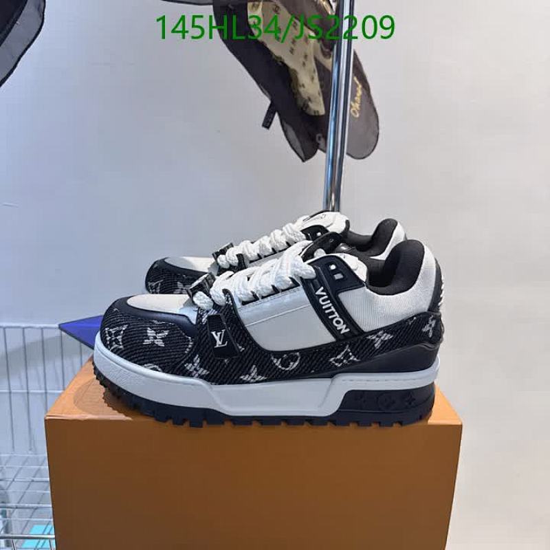 Louis Vuitton Unisex Cowhide Sneakers JS2209, EU35-45, Stylish Patterned Design