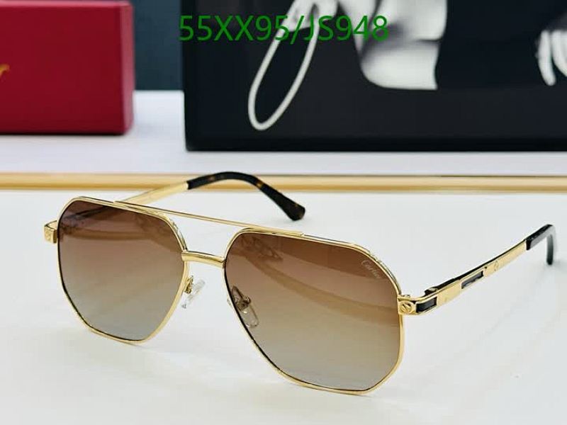 Cartier JS948 Gold Frame Sunglasses with Brown Gradient Lenses, Size 58-15-145