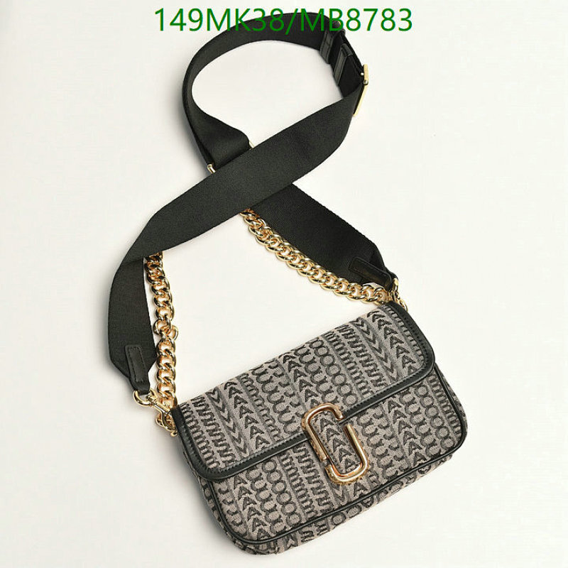 Marc Jacobs Canvas & Leather Shoulder Bag with Chain Accent - 24cm