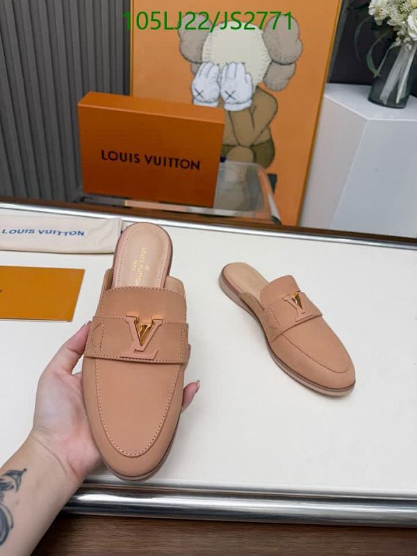Louis Vuitton Women's Leather Mule, Designer Shoes, Beige, EU35-EU42