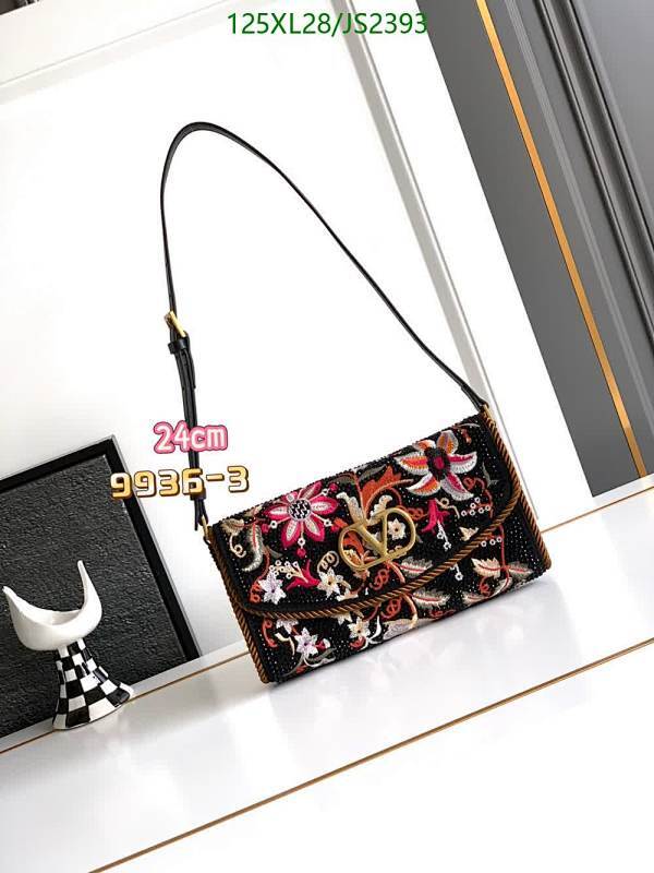 Valentino Garavani Embroidered Flap Clutch Bag, Genuine Leather, 24cm