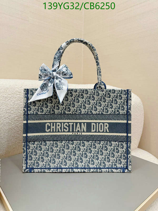 Christian Dior Book Tote Bag Blue Dior Oblique Embroidered Canvas, 36*27.5*16.5CM
