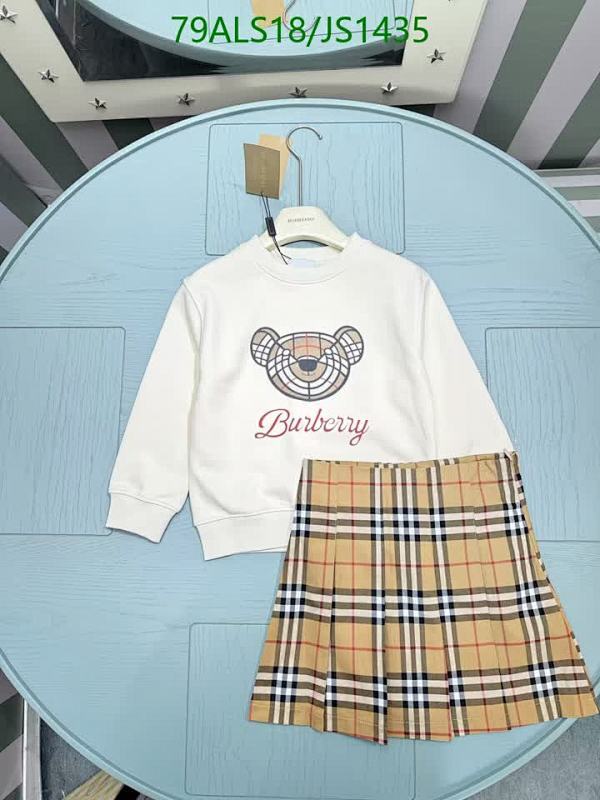 Burberry Kids' Clothing Set: Bear Sweatshirt & Check Pleated Skirt - Sizes 100-160