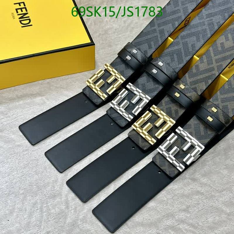 Fendi Men's Belt with Fendi Roma Logo Buckle, Designer Leather Belt