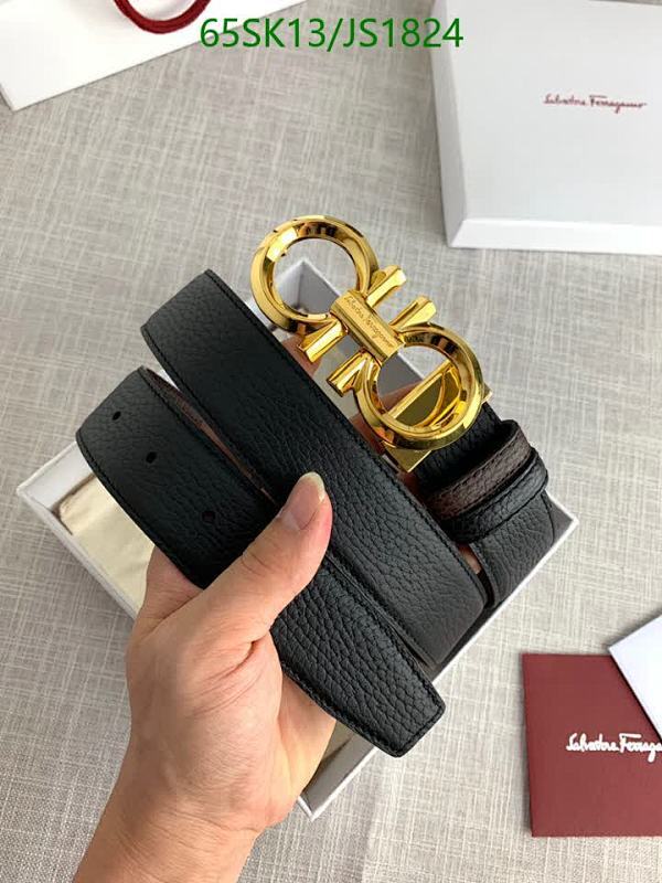 Salvatore Ferragamo Reversible Leather Belt with Gold-Tone Buckle, Black/Brown