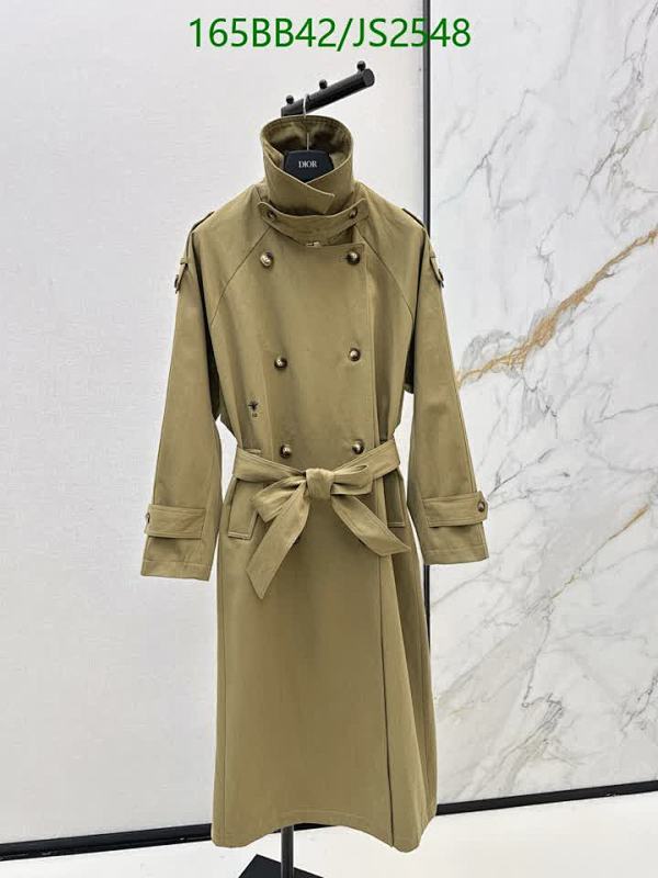 Dior Double-Breasted Belted Trench Coat - Cotton Blend, JS2548, Size S-L
