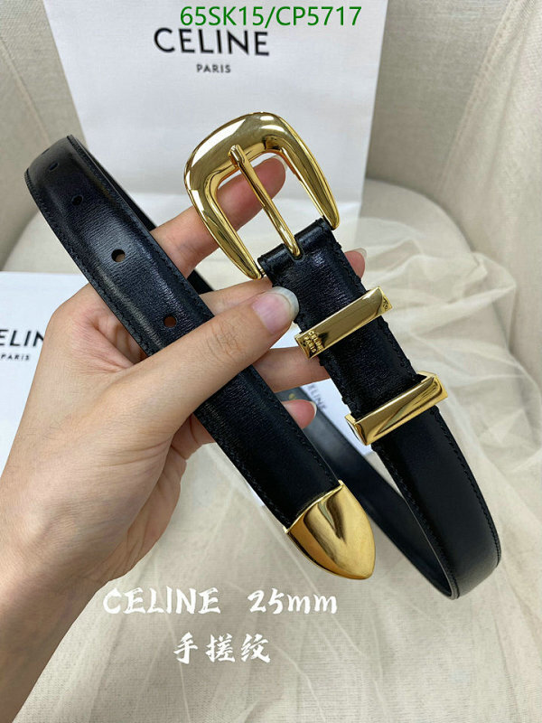 Celine Women's Smooth Calfskin Leather Belt with Western Buckle - Black