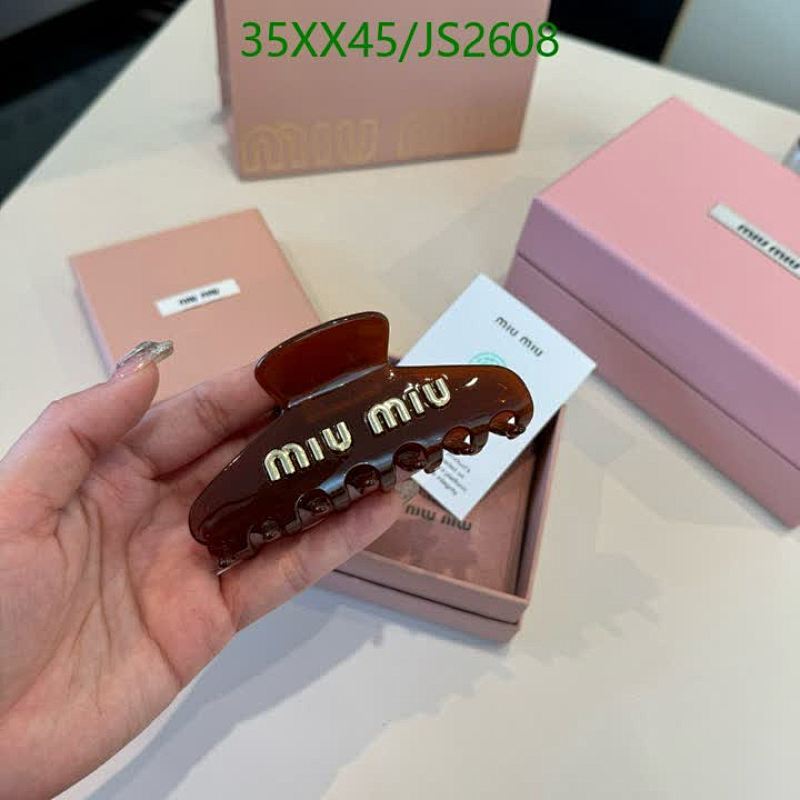 Miu Miu Hair Claw Clip with Logo - Elegant Hair Styling - JS2608