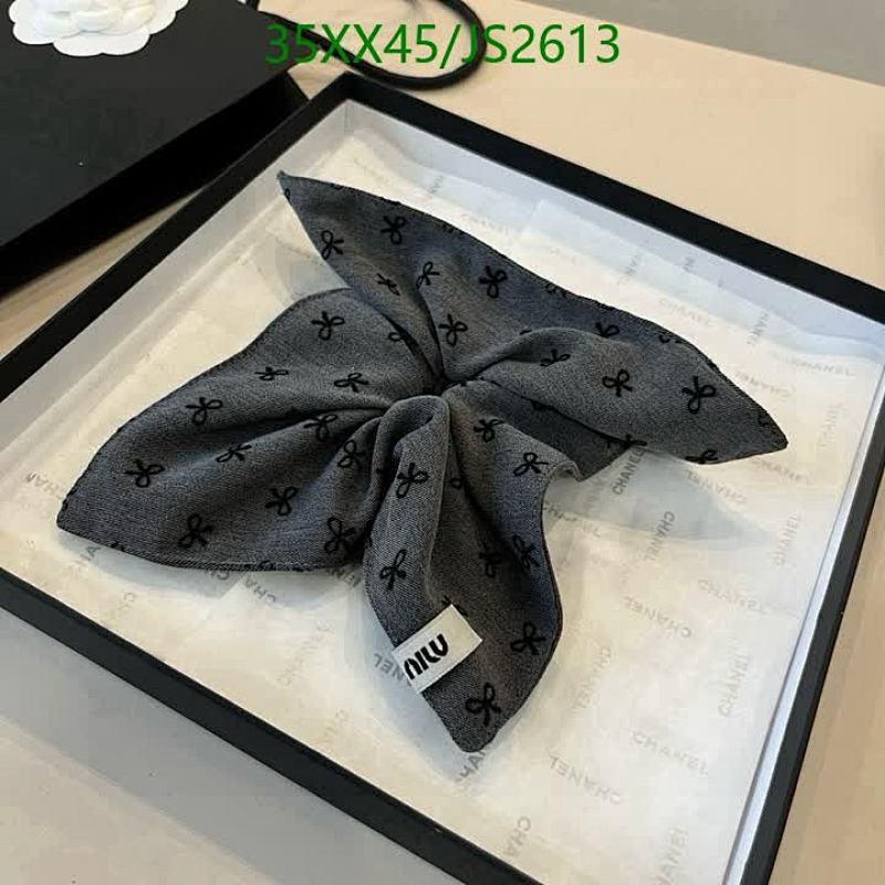 Miu Miu Gray Printed Headband with Bow Detail | Elegant Hair Accessory