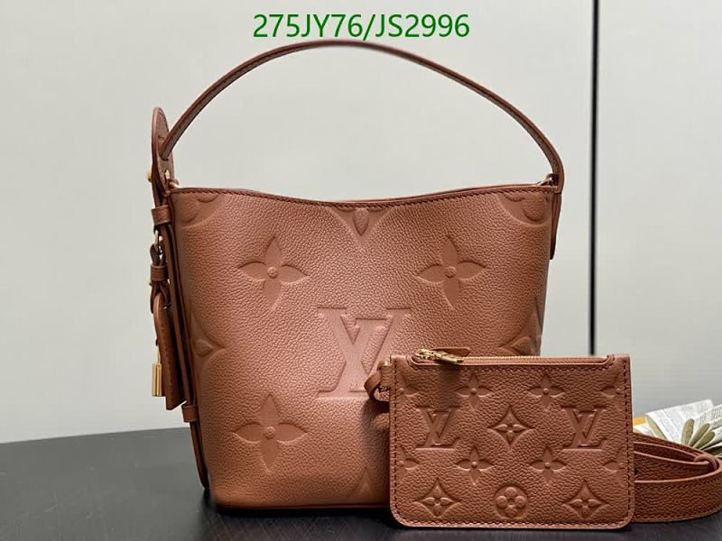 Louis Vuitton Embossed Leather Bucket Bag with Card Holder - 18x16x12CM