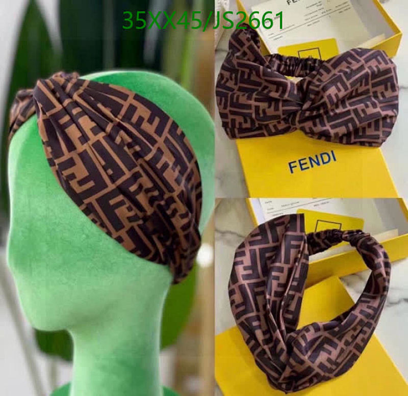 Fendi Headband with Iconic FF Logo, Stylish Hair Accessory for Women
