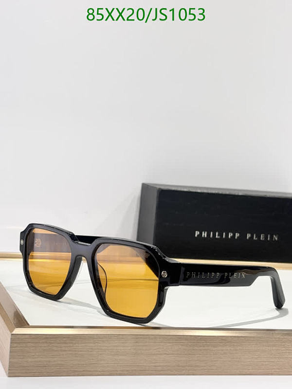 Philipp Plein JS1053 Black Frame Sunglasses with Yellow Lens - Size 56-19-145