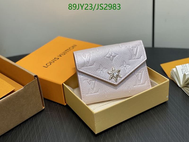 Louis Vuitton Genuine Leather Wallet With Embossed Detailing - 12 x 9.5 x 1.5 CM